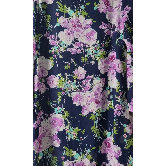 Newbury Custom Dress Women's Size Medium Purple Floral Lined Bell Sleeve - Picture 3 of 6